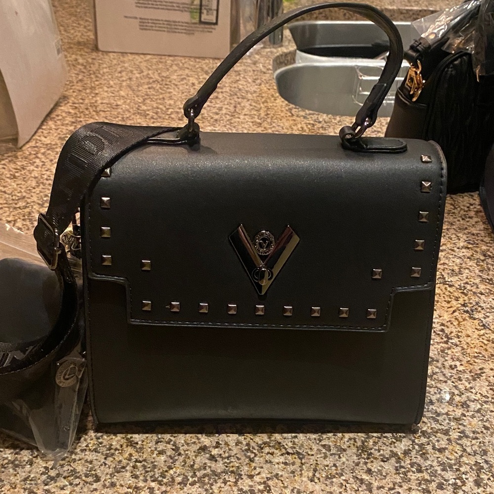 Valentino Orlandi Black Studded Satchel